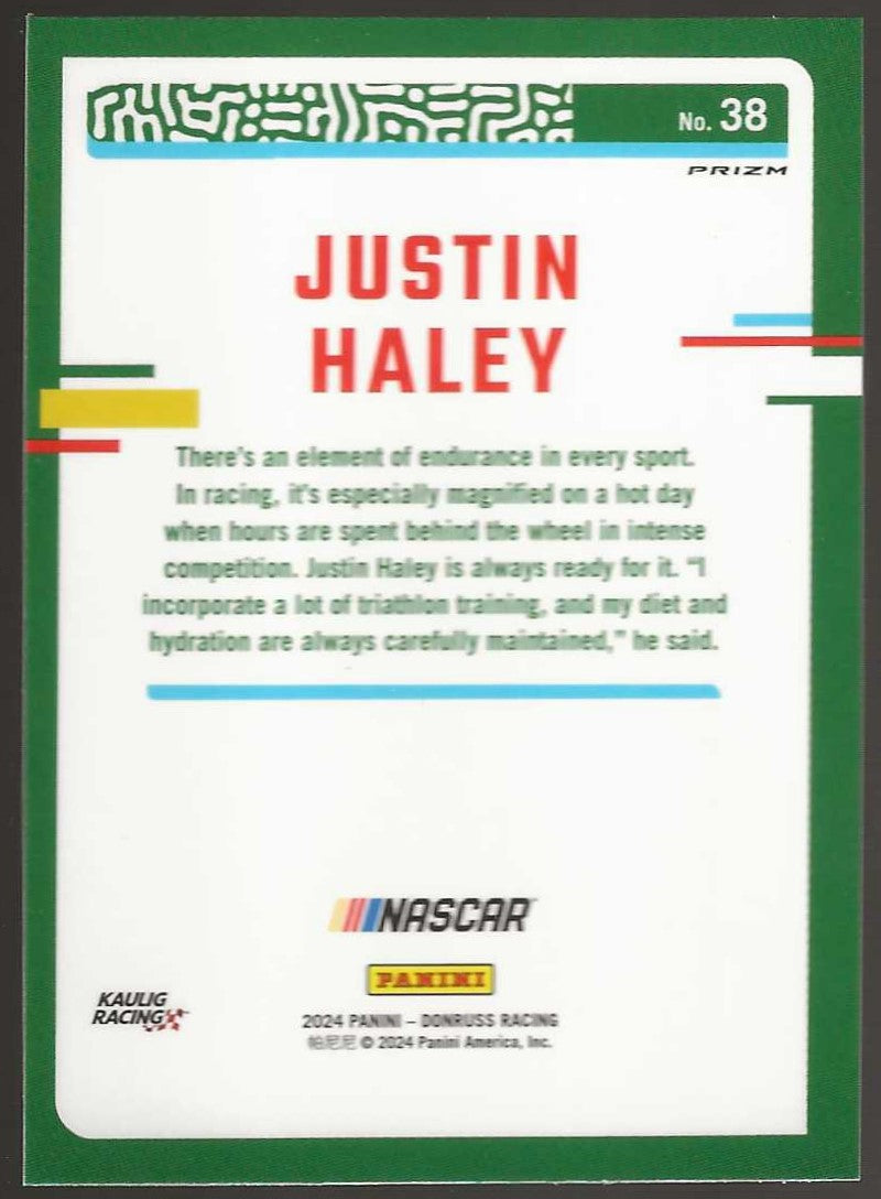 2024 Donruss #38 Justin Haley Optic Blue Velocity