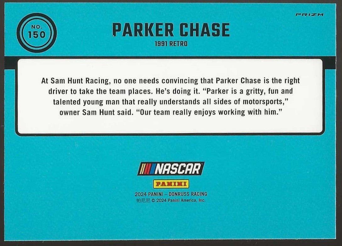 2024 Donruss #150 Parker Chase Optic Blue Velocity