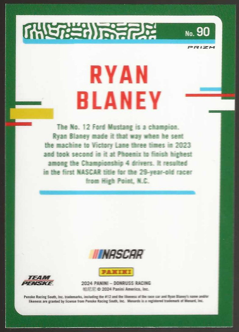 2024 Donruss #90 Ryan Blaney Optic Holo