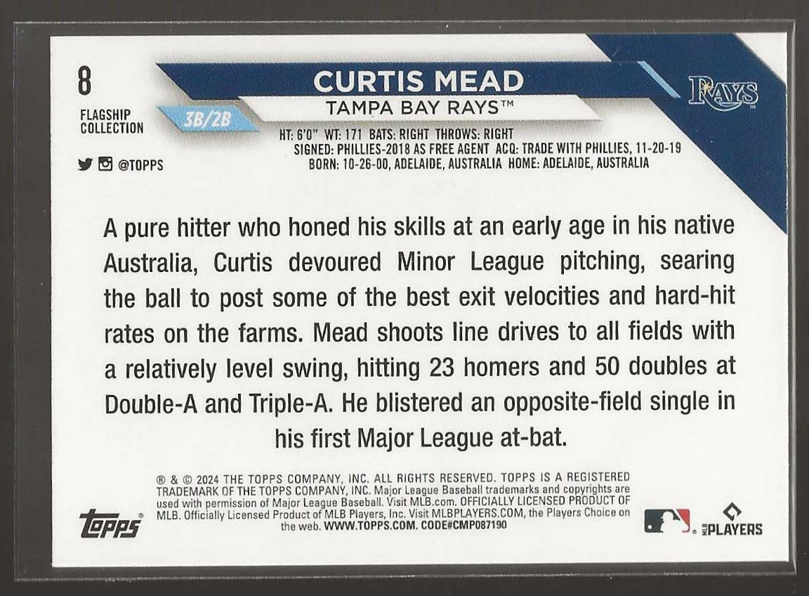 2024 Topps #8 Curtis Mead Flagship Collection