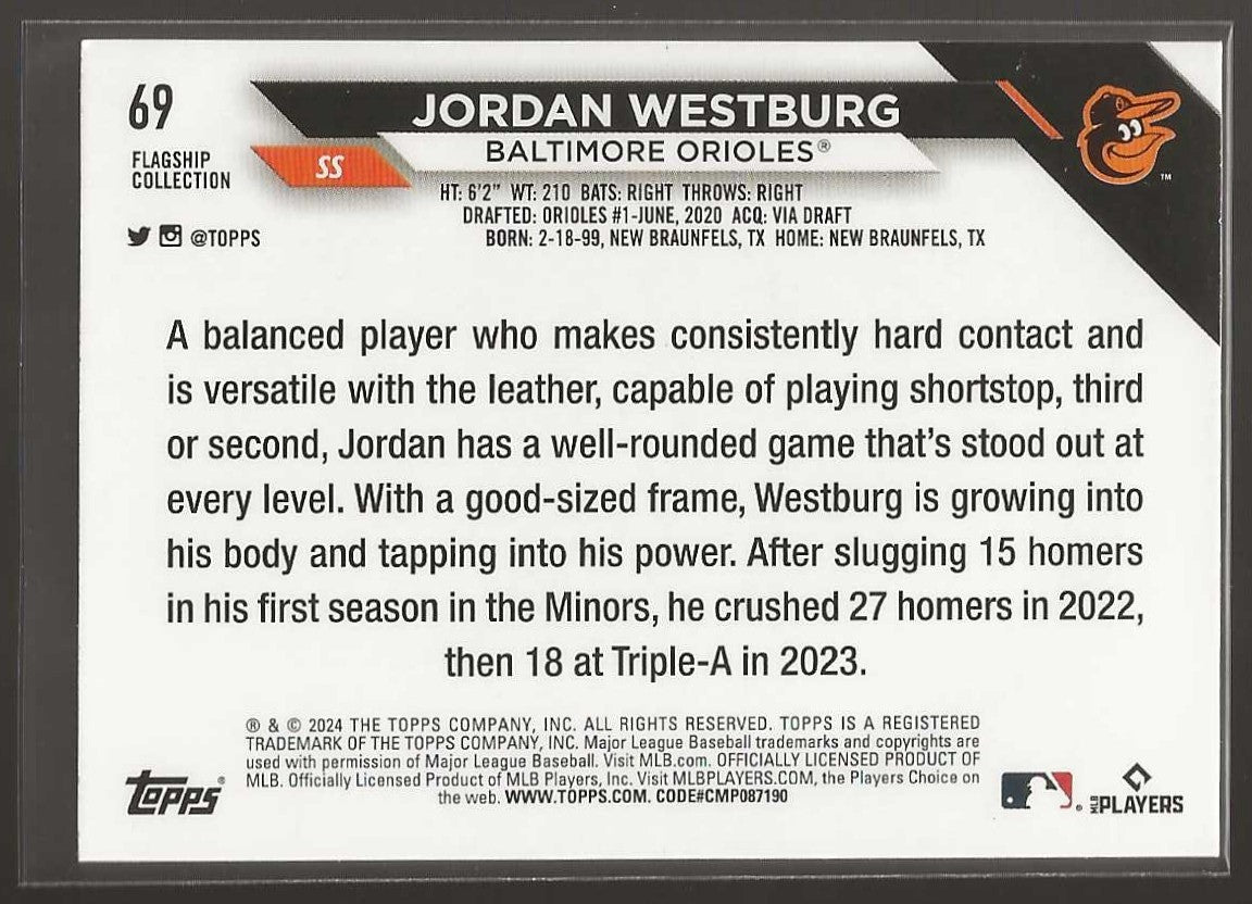 2024 Topps #69 Jordan Westburg Flagship Collection