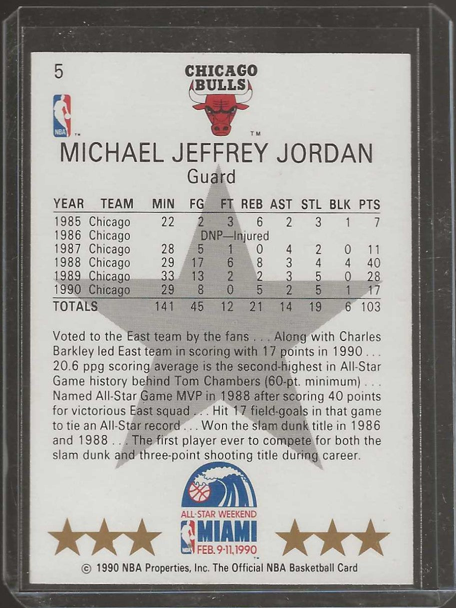 1990-91 Hoops #NNO Michael Jordan All-Star Program Perforated