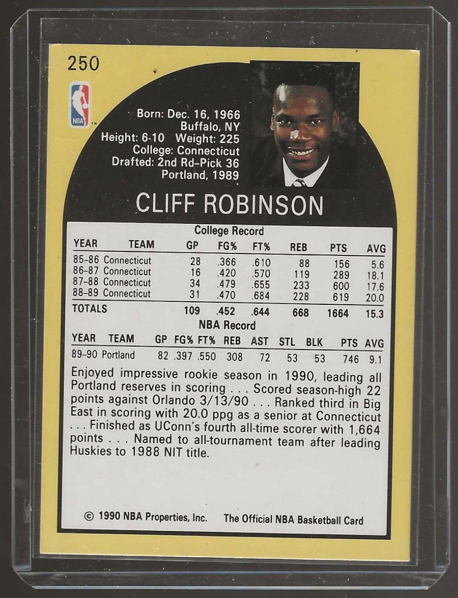 1990-91 Hoops #250 Cliff Robinson