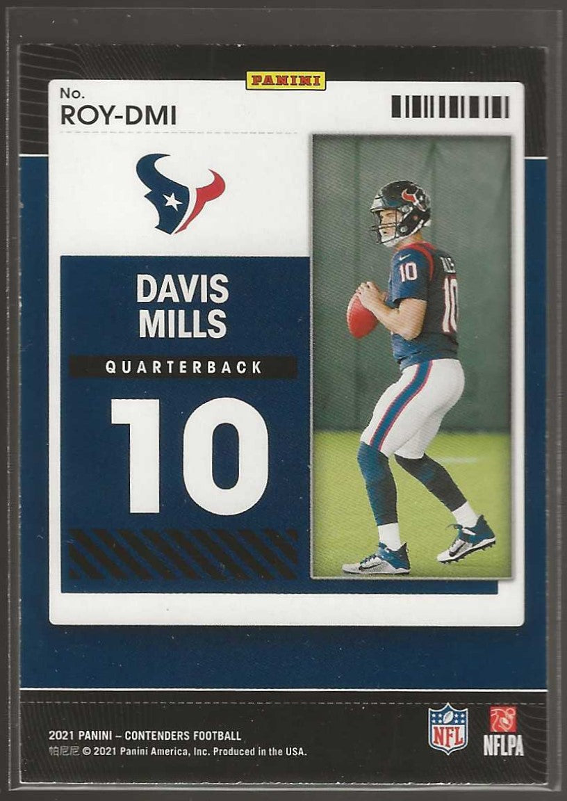 2021 Panini Contenders #ROY-DMI Davis Mills Rookie of the Year Contenders