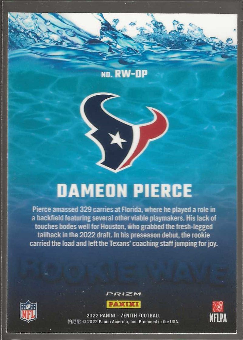 2022 Zenith #RW-DP Dameon Pierce Rookie Wave