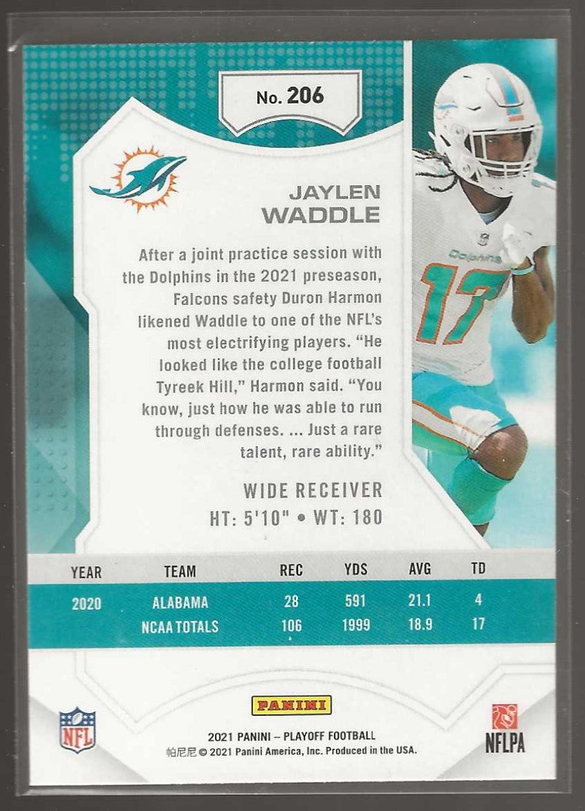 2021 Panini Playoff #206 Jaylen Waddle