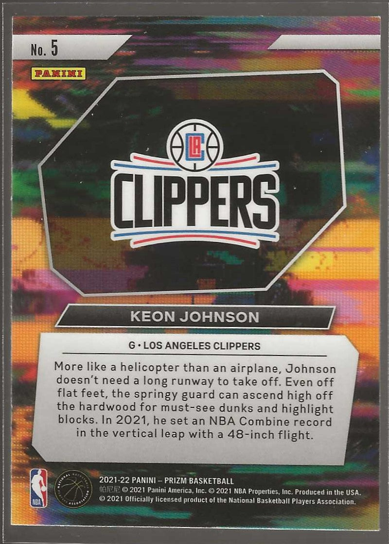 2021-22 Panini Prizm #5 Keon Johnson Instant Impact