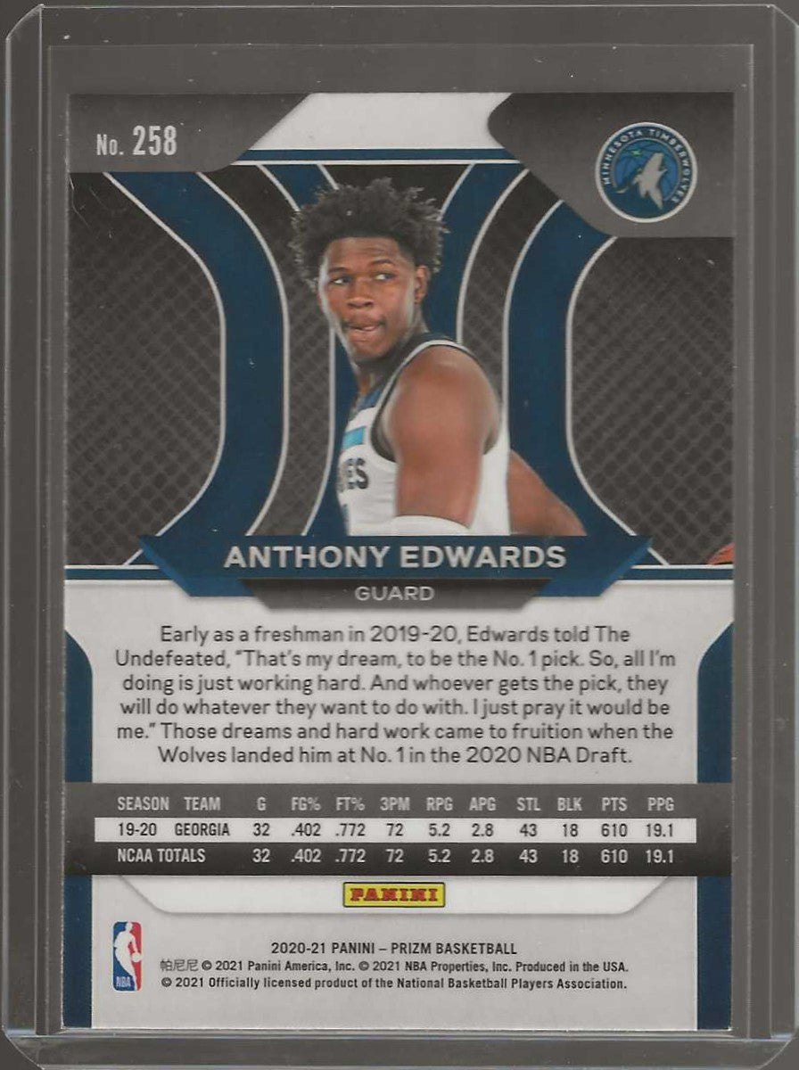 2020-21 Panini Prizm #258 Anthony Edwards