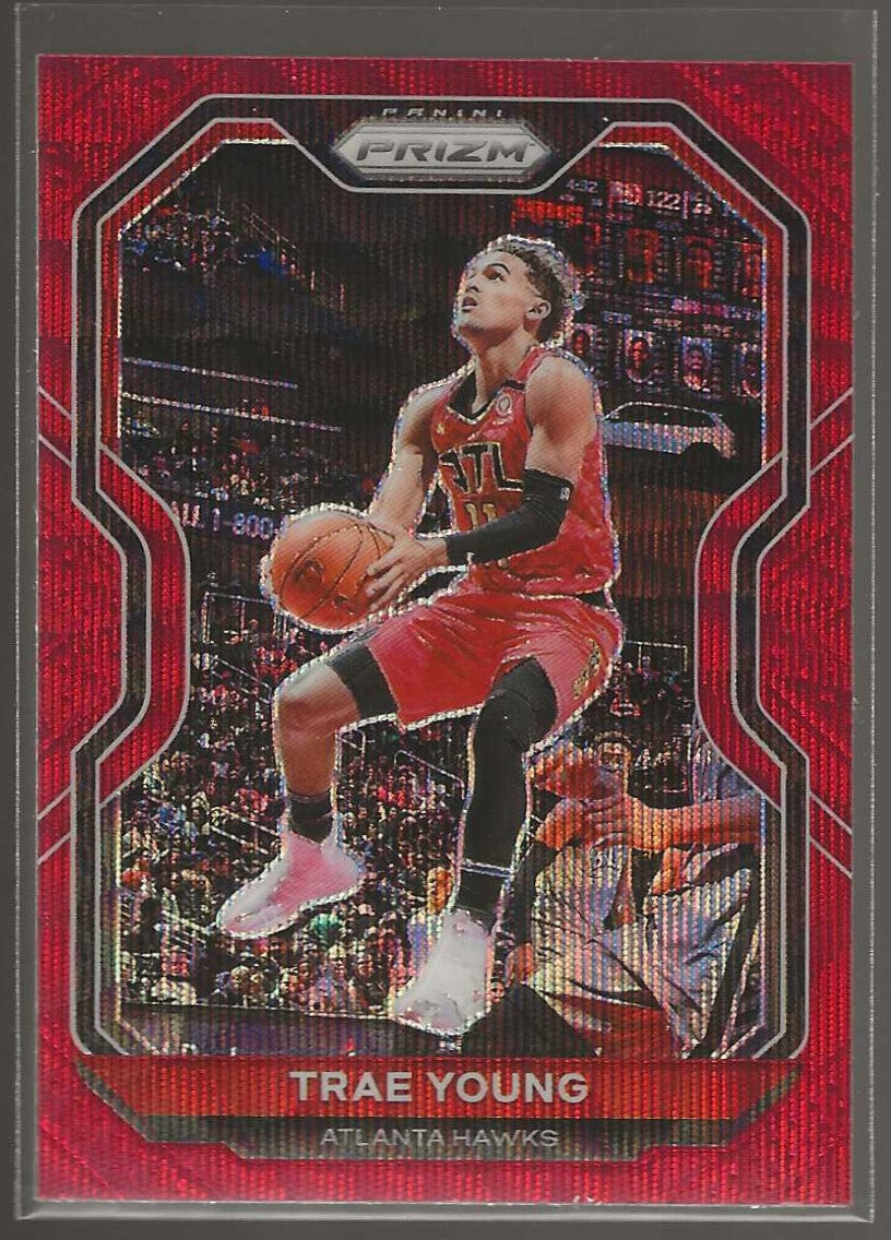 2020-21 Panini Prizm #64 Trae Young Ruby Wave Prizms