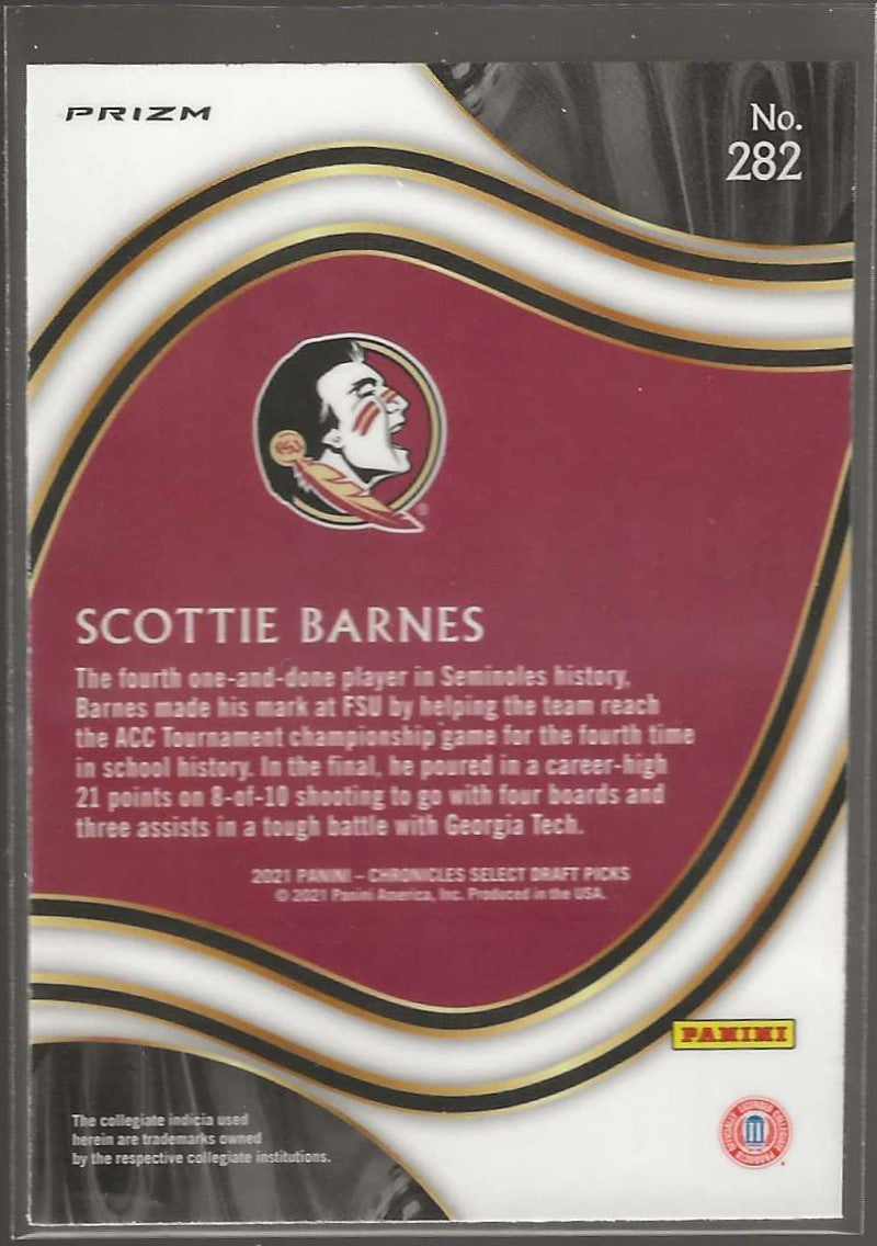 2021 Panini Chronicles Draft Picks #282 Scottie Barnes Silver