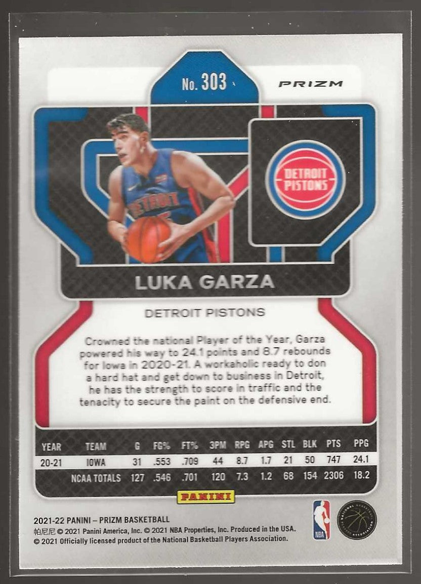 2021-22 Panini Prizm #303 Luka Garza NBA 75th Anniversary