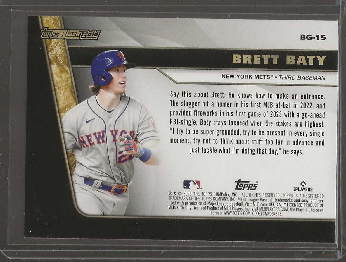 2023 Topps Update #BG-15 Brett Baty Topps Black Gold