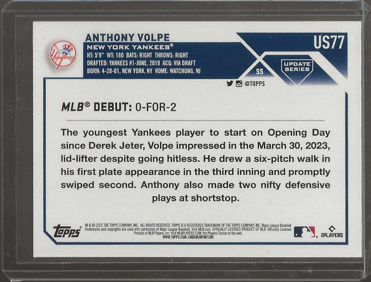 2023 Topps Update #US77 Anthony Volpe