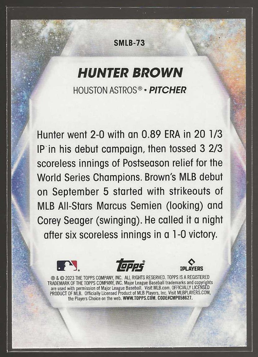 2023 Topps Update #SMLBC-74 Hunter Brown Stars of MLB Chrome