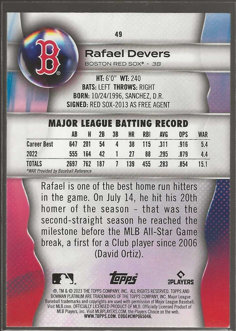 2023 Bowman Platinum #49 Rafael Devers