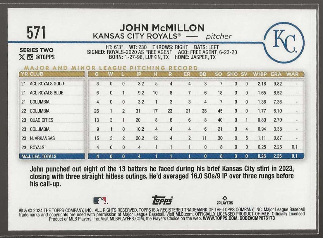 2024 Topps #571 John McMillon