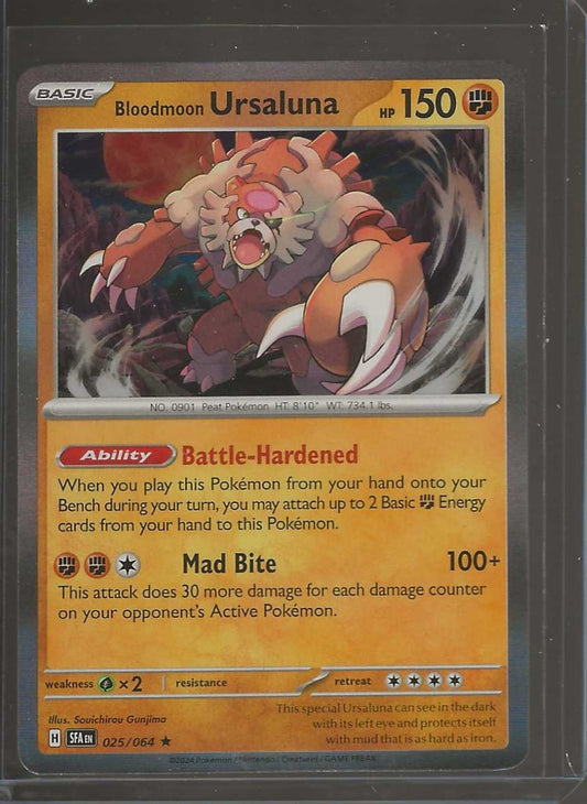 Pokémon TCG: Bloodmoon Ursaluna - 025/064 - Holo Rare - Shrouded Fable - NM