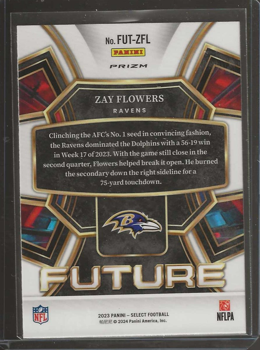 2023 Panini Select #FUT-ZFL Zay Flowers Select Future Prizm Future