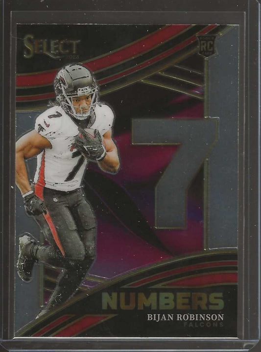 2023 Panini Select Football #NMB-BRO Bijian Robinson Numbers - Falcons