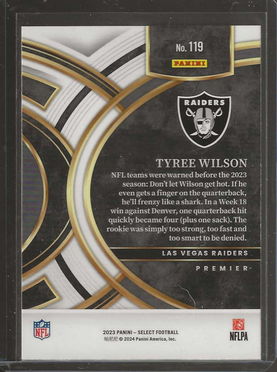 2023 Panini Select Football #119 Tyree Wilson Premier - Raiders