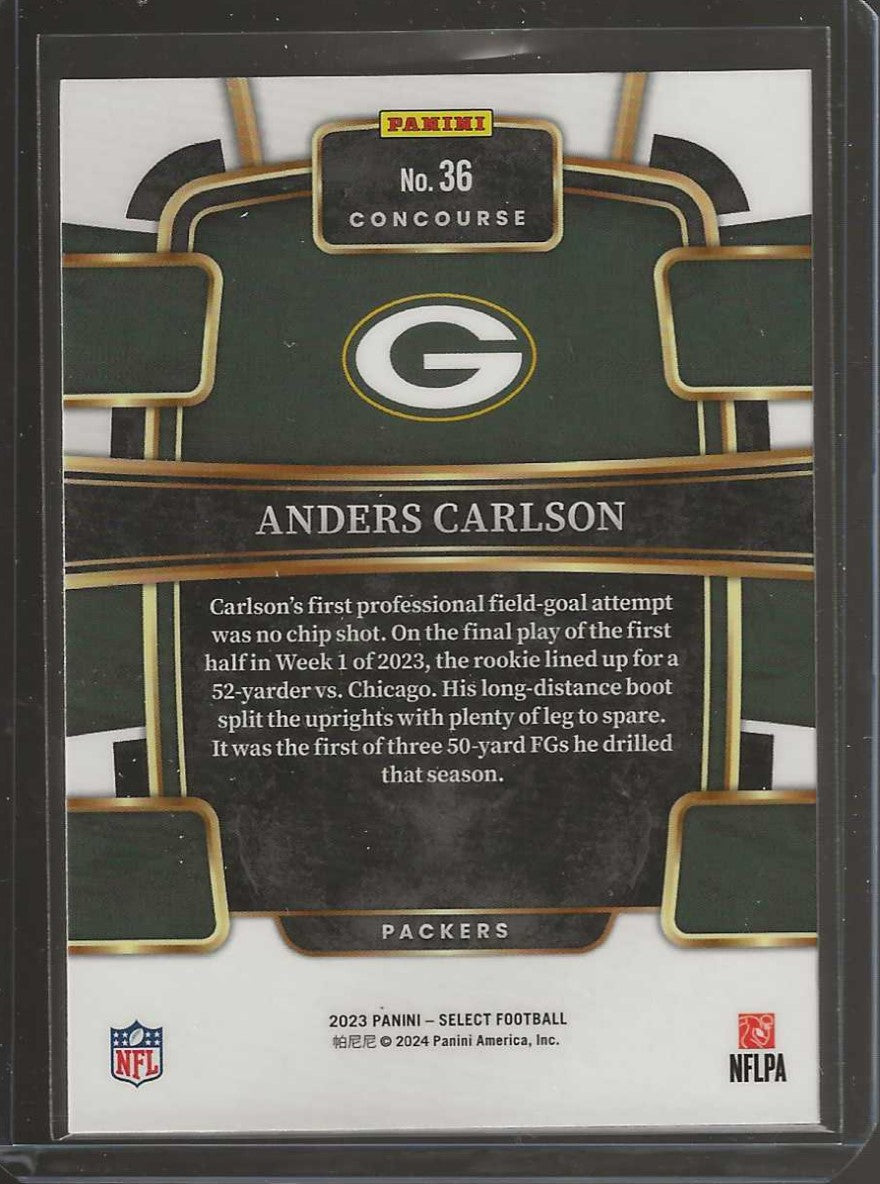 2023 Panini Select Football #36 Anders Carlson Concourse - Packers