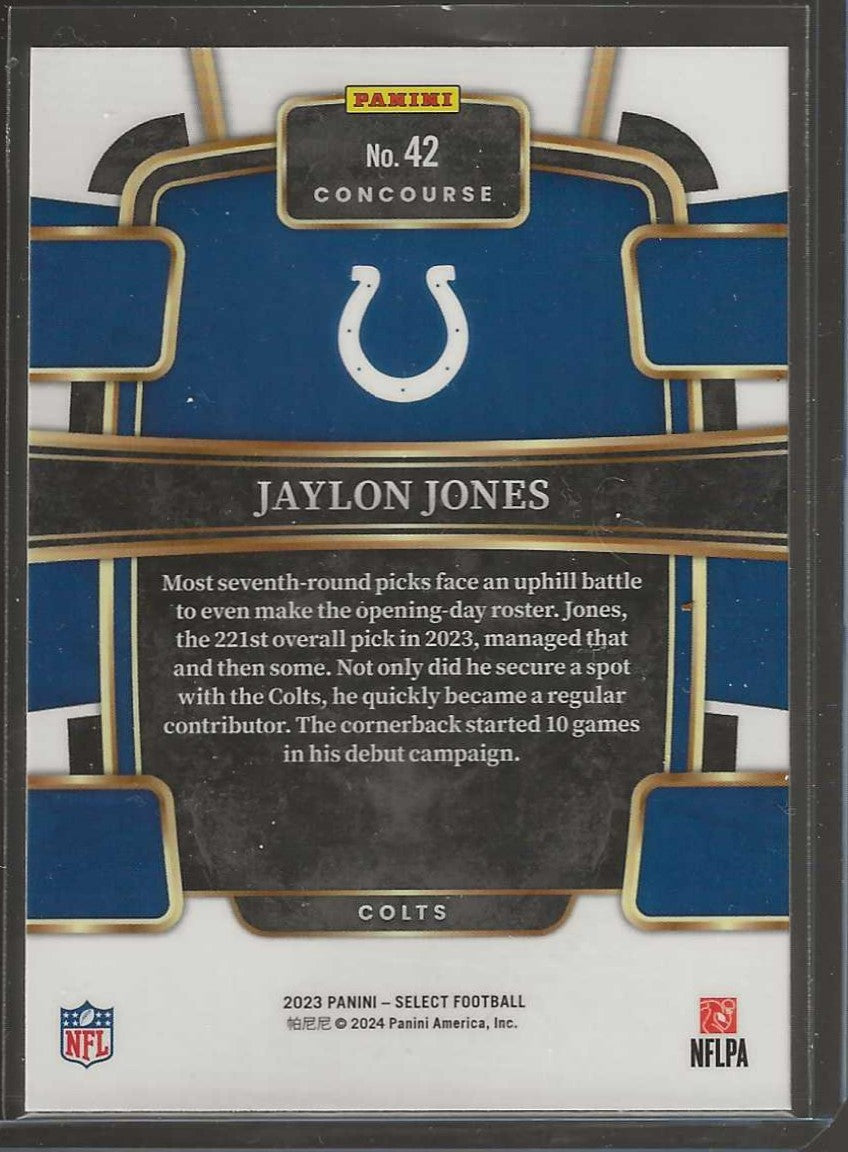 2023 Panini Select Football #42 Jaylon Jones Concourse - Colts