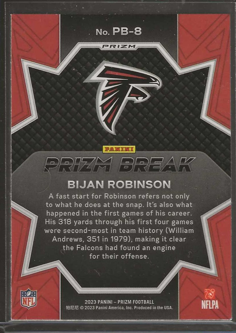 2023 Panini Prizm #PB-8 Bijan Robinson Prizm Break Prizms Green