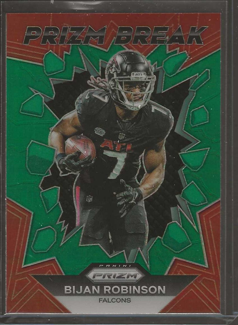 2023 Panini Prizm #PB-8 Bijan Robinson Prizm Break Prizms Green