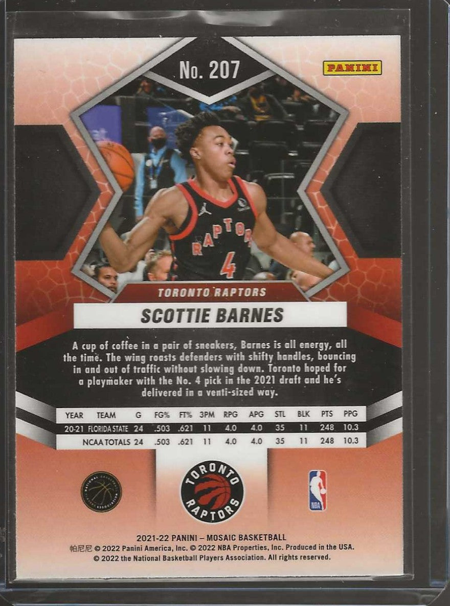 2021-22 Panini Mosaic #207 Scottie Barnes