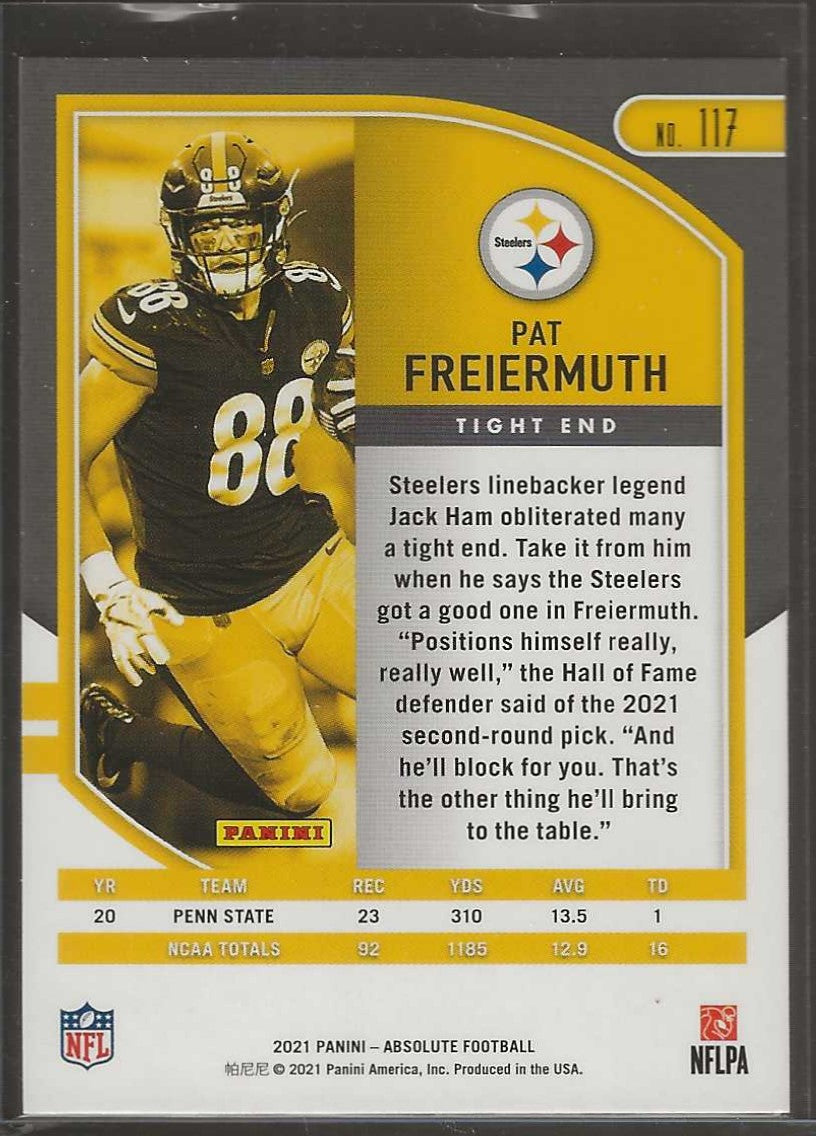 2021 Panini Absolute #117 Pat Freiermuth Retail