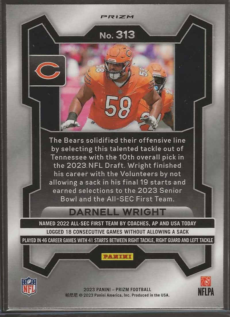 2023 Panini Prizm #313 Darnell Wright Red White and Blue