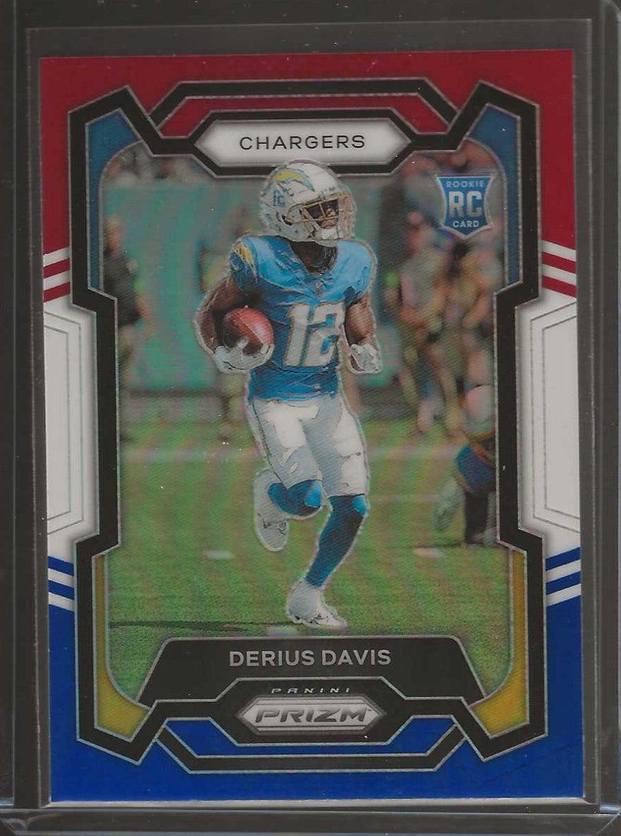 2023 Panini Prizm #351 Derius Davis Red White and Blue