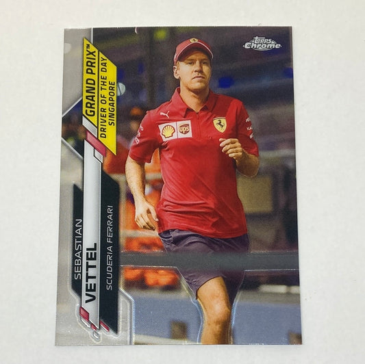 2020 Topps Chrome Sebastian Vettel Base #168 F1 Card