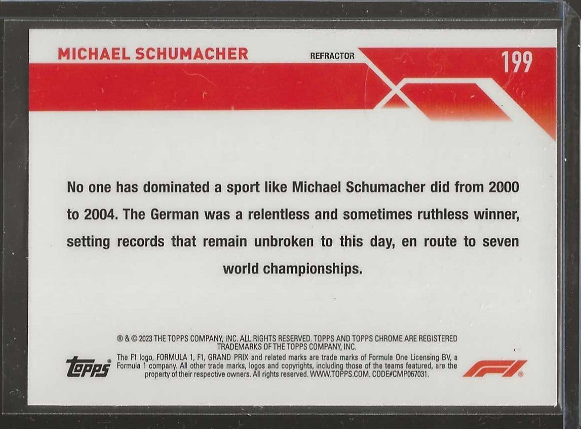 2023 Topps Chrome Formula 1 #199 Michael Schumacher Refractor