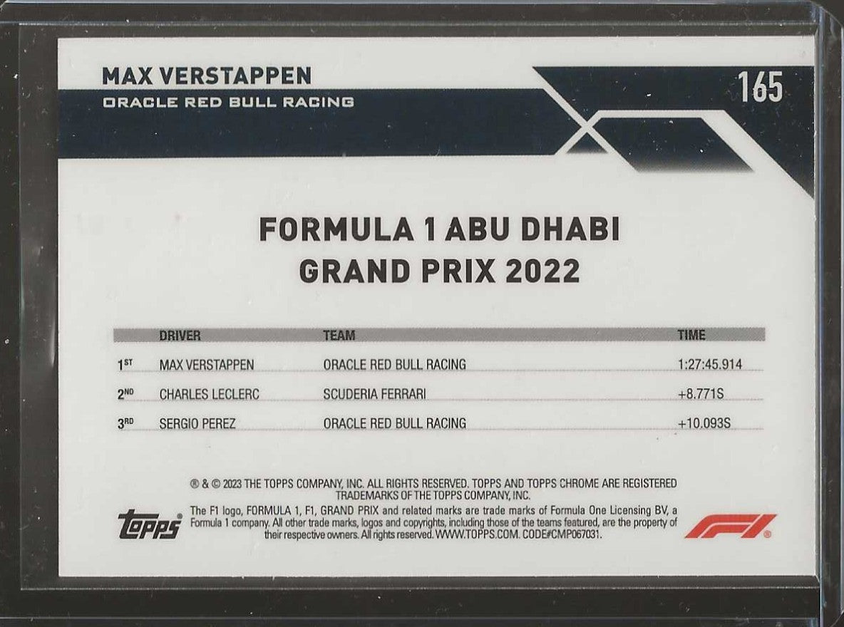 2023 Topps Chrome Formula 1 #165 Max Verstappen Purple Refractor