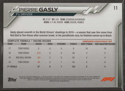 2020 Topps Chrome Formula 1 #11 Pierre Gasly - ChronicCards