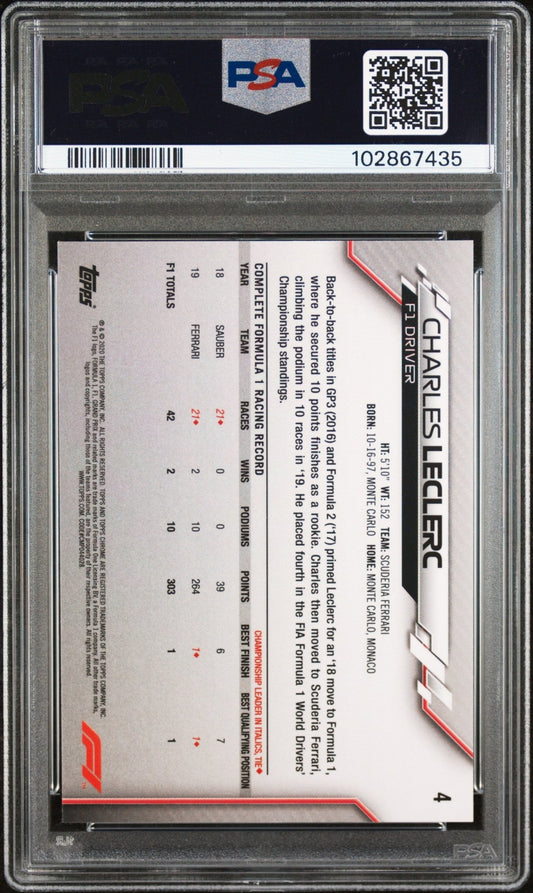 2020 Topps Chrome Formula 1 #4 Charles Leclerc PSA 8 - ChronicCards