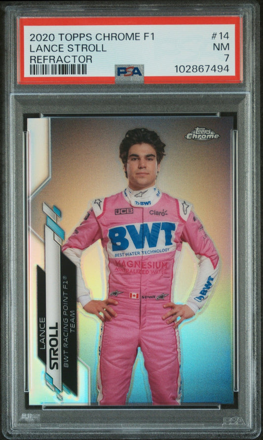 2020 Topps Chrome Formula 1 #14 Lance Stroll Refractor PSA 7 - ChronicCards