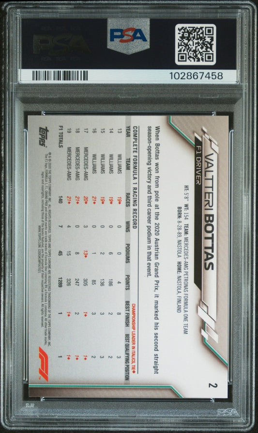 2020 Topps Chrome Formula 1 Sapphire Edition #2 Valtteri Bottas PSA 8 - ChronicCards