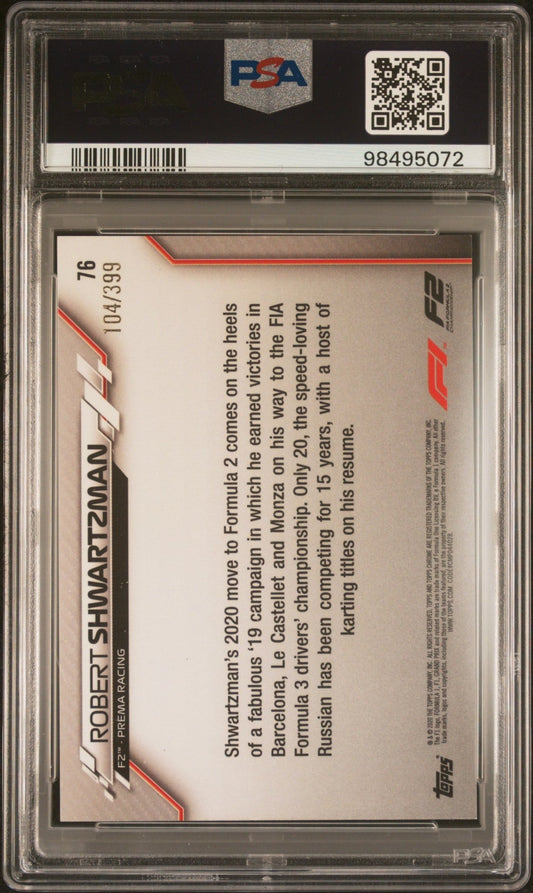 2020 Topps Chrome Formula 1 #76 Robert Shwartzman Purple Refractor PSA 8 104/399 - ChronicCards