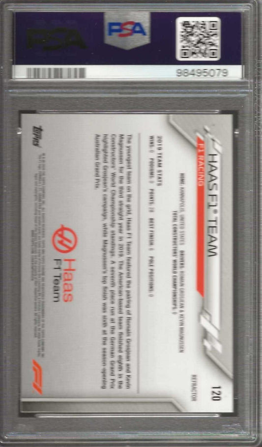 2020 Topps Chrome F1 #120 HAAS Refractor PSA 8 - ChronicCards