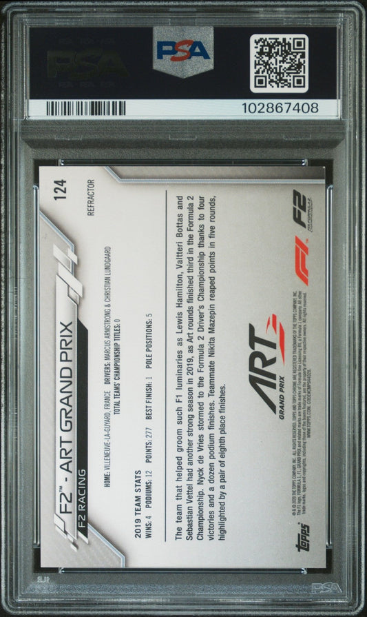 2020 Topps Chrome Formula 1 #124 Art Grand Prix Refractor PSA 9 - ChronicCards