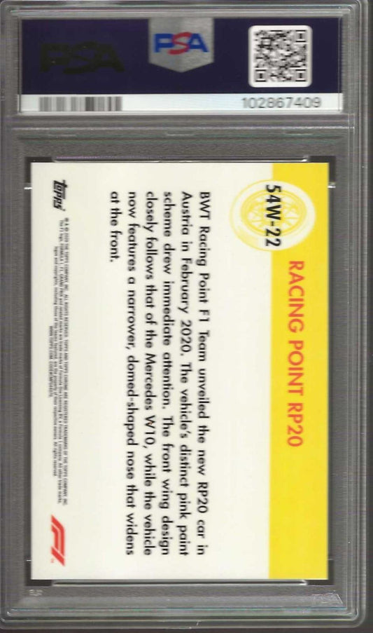 2020 Topps Chrome F1 Racing Point RP20 1954 World On Wheels #22 PSA 8 - ChronicCards