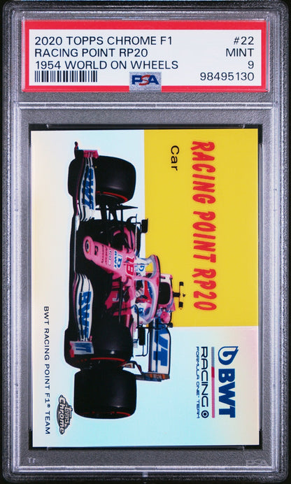 2020 Topps Chrome Formula 1 #22 Racing Point RP20 1954 World On Wheels PSA 9 - ChronicCards