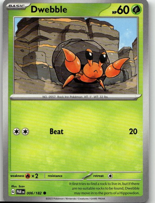 Pokémon SV04: Paradox Rift - Dwebble #006/182 - ChronicCards