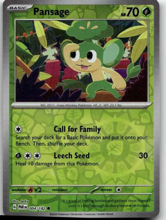 Pokémon SV04: Paradox Rift - Pansage #004/182 - ChronicCards