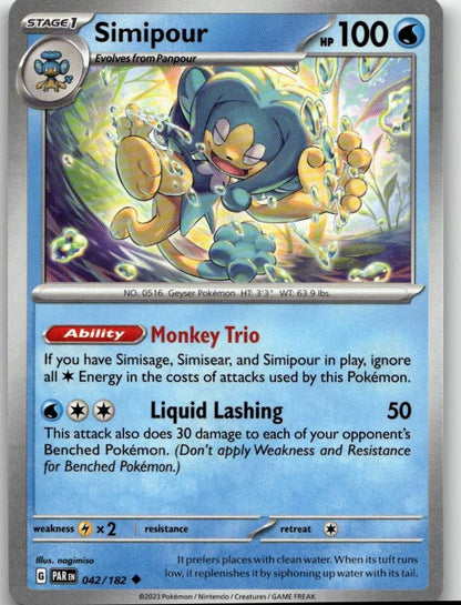 Pokémon SV04: Paradox Rift - Simipour #042/182 - ChronicCards