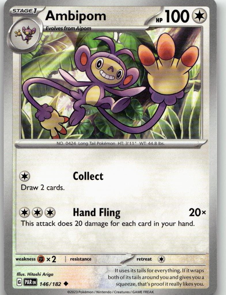 Pokémon SV04: Paradox Rift - Ambipom #146/182 - ChronicCards