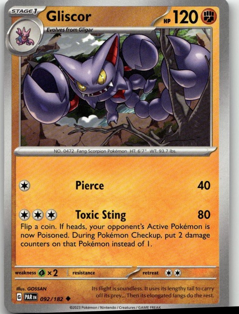 Pokémon SV04: Paradox Rift - Gliscor #092/182 - ChronicCards