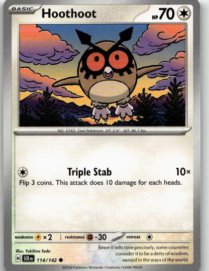 Pokémon SV07: Stellar Crown - Hoothoot #114/142 - ChronicCards